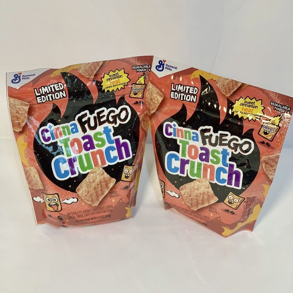 2x New CinnaFuego Toast Crunch Sweet Spicy Cereal Snack 5.9 OZ Limited Edition